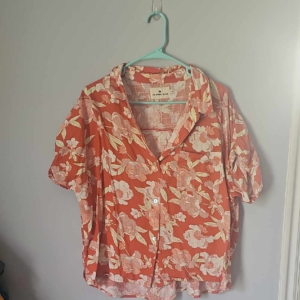 The Normal Brand Orange and White Floral Shirt
